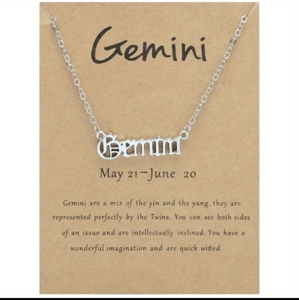 Gemini English Letter Zodiac Pendant Necklace